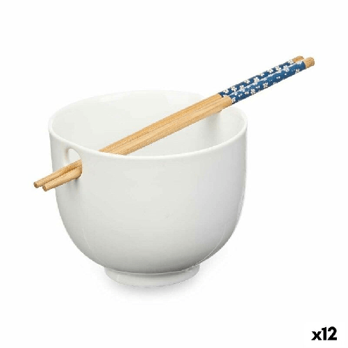 Ciotola Kinvara B10067A Bianco Bambù 24 x 10,7 x 13,3 cm Bacchette asiatico/oriental (12 Unità)