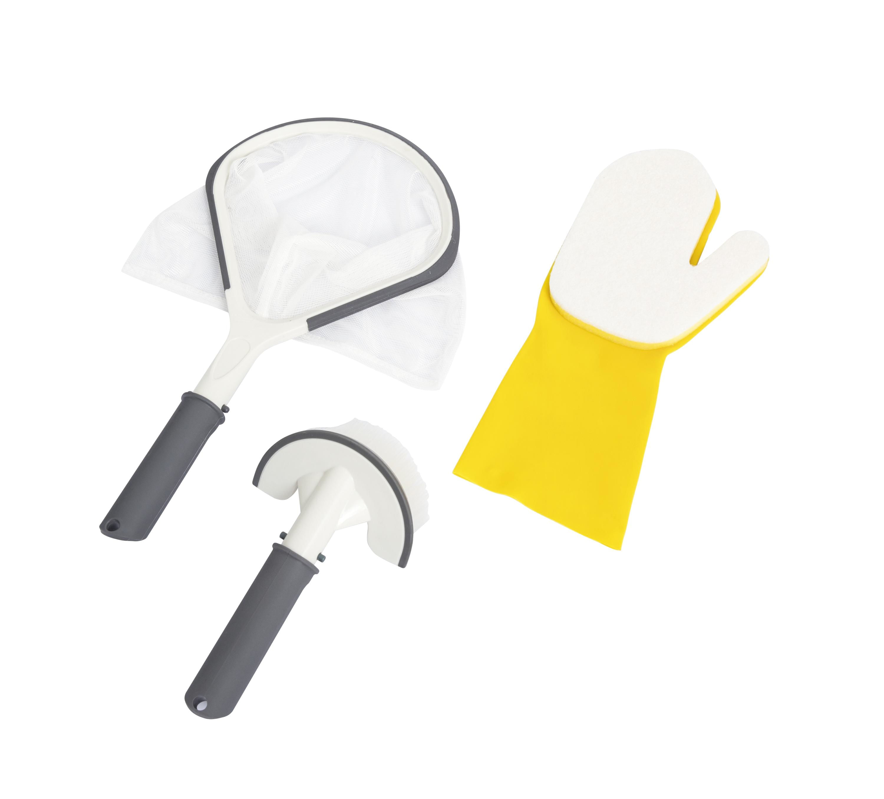Bestway 60310 accessorio per vasche idromassaggio e spa Kit di pulizia Grigio, Bianco, Giallo Bestway Set Strumenti Pulizia Lay-Z-Spa All in One