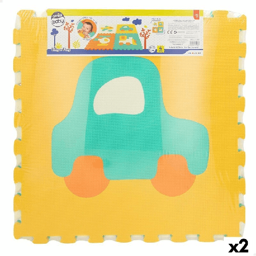 Tappeto Puzzle Colorbaby 4 Pezzi Veicoli 118 x 118 cm EVA (2 Unità)