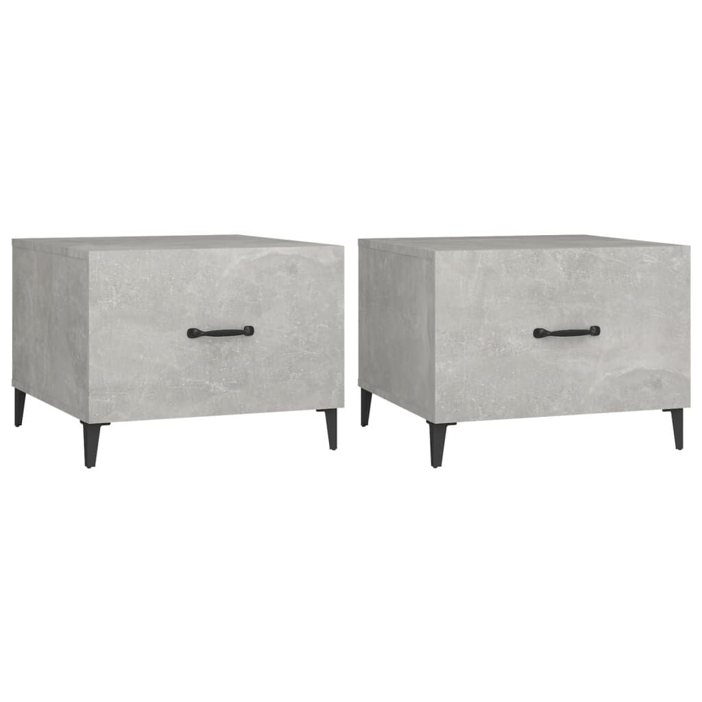 VidaXL Tavolini Salotto Gambe in Metallo 2pz Grigio Cemento 50x50x40cm VidaXL 812735 tavolino da caffè, comodino e consolle da soggiorno