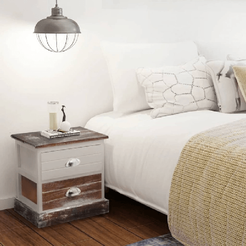 VidaXL 242885 comodino 2 cassetto/cassetti Marrone, Bianco