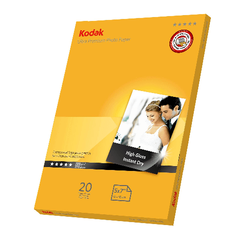 KODAK Kodak - Carta fotografica Ultra Premium Gloss - 13 x 18 cm - 280 gr - 20 fogli - 5740-089 Kodak Ultra Premium Bianco Molto lucida