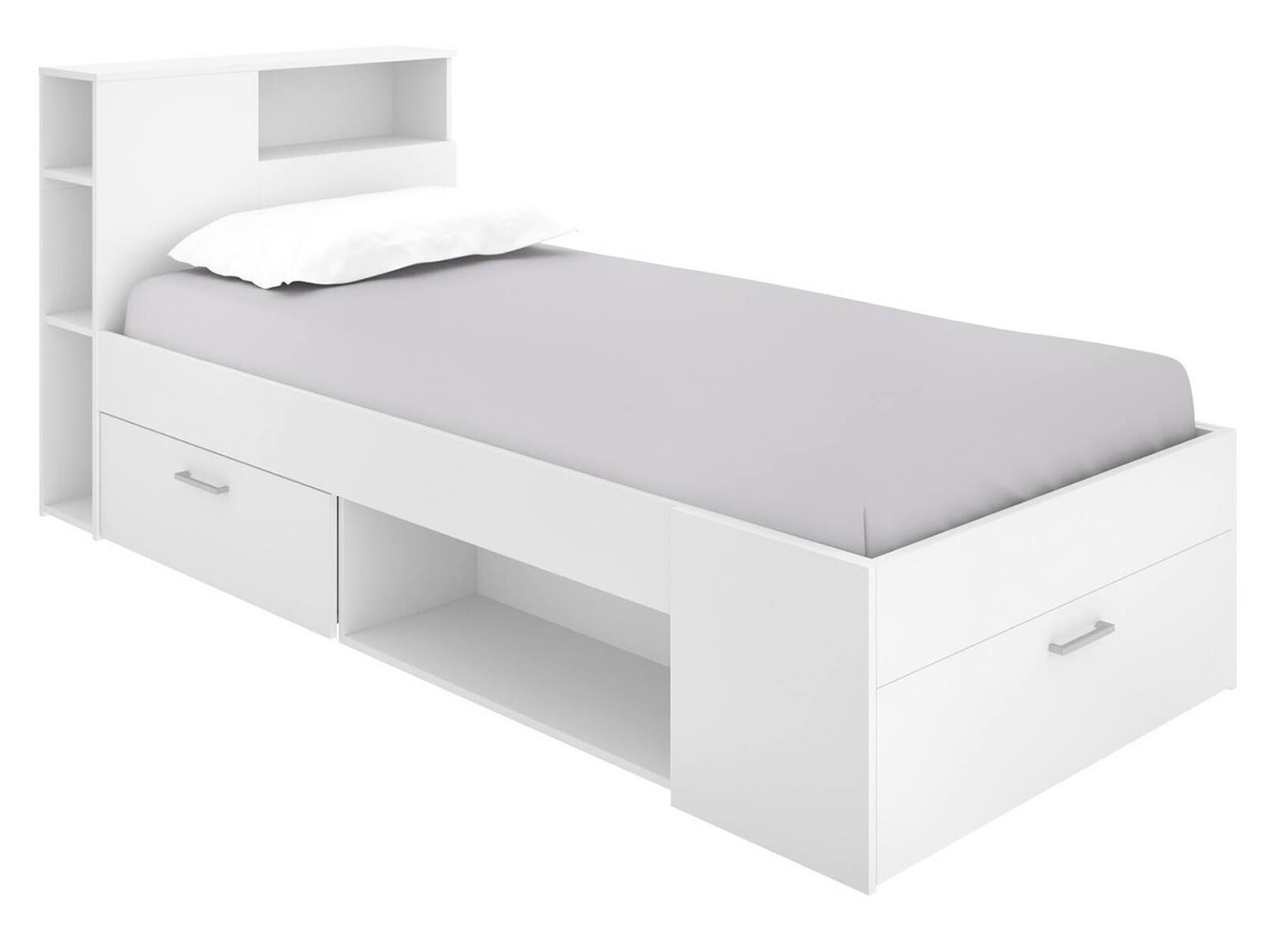 Dmora Letto per bambini Dbraza, Lettino per cameretta con testiera, Struttura per letto singolo con cassetto e scaffali Dmora D006640 lettino per bamb
