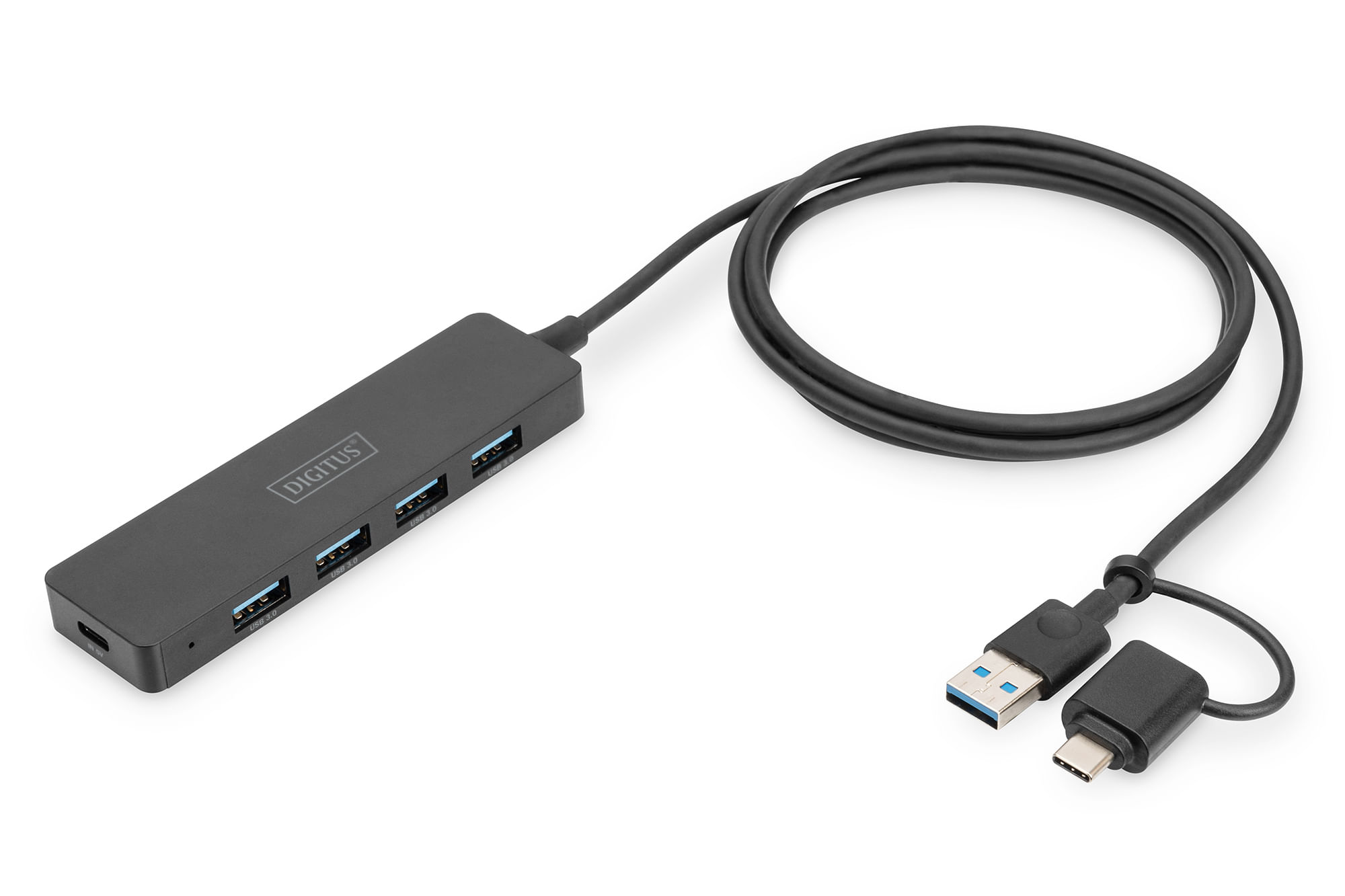 Digitus Hub USB 3.0, 4 porte, Slim Line
