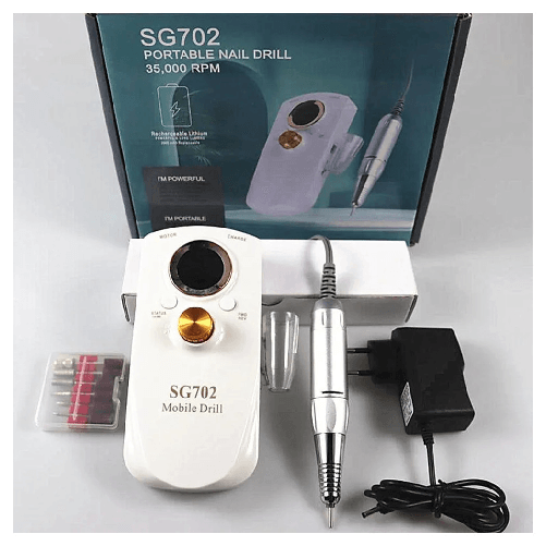 Trade Shop Traesio-fresa Per Unghie Portatile Ricaricabile 35000 Rpm Strumenti Nail Art Manicure Set Punte -