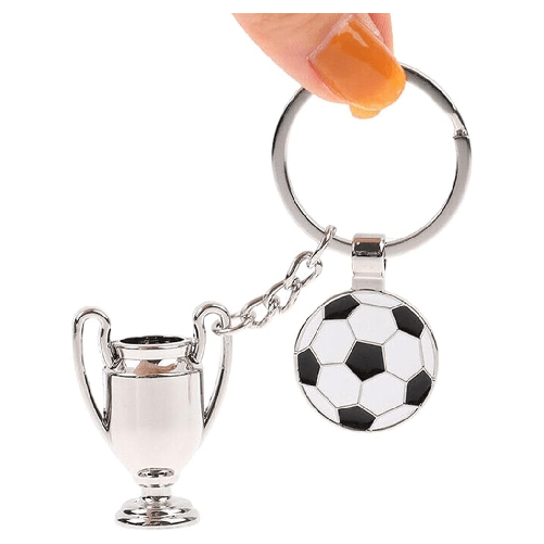 Trade Shop Traesio-set 12 Pz Portachiavi Da Calcio Con Pallone Coppa Per Uomo Donna Sportivo Bomboniere -