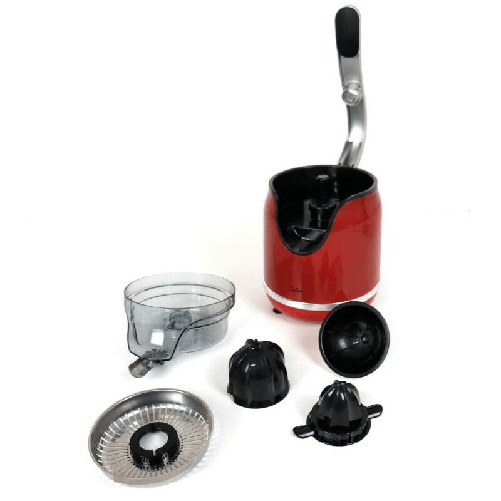 JATA JEEX1059 spremiagrumi Spremiagrumi manuale 160 W Rosso, Acciaio inox