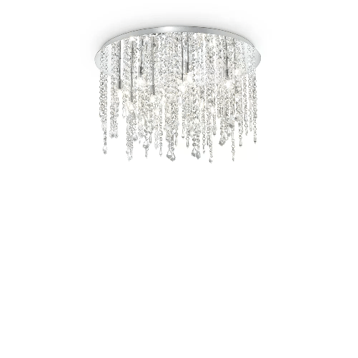 Ideal Lux Plafoniera Classica Royal Metallo-Cristallo Cromo 12 Luci G9 3W 3000K Luce Calda Ideal Lux ROYAL PL12 illuminazione da soffitto G9 480 W