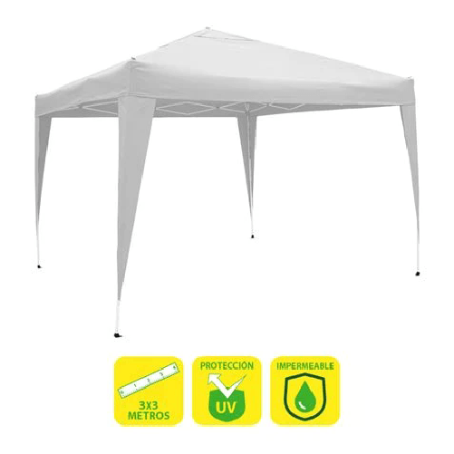 Tenda pieghevole in acciaio Sungarden 3x3m Bianco - Colore Bianco