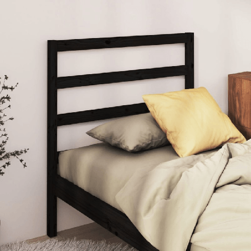 VidaXL Testiera per Letto Nera 96x4x100 cm in Legno Massello di Pino VidaXL 817624 testiera e pedana Nero