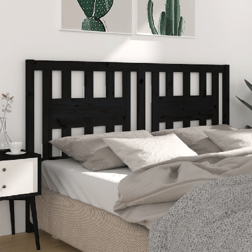 VidaXL Testiera per Letto Nera 206x4x100 cm in Legno Massello di Pino VidaXL 818694 testiera e pedana Nero
