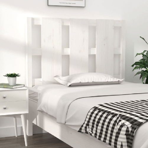 VidaXL Testiera per Letto Bianca 95,5x4x100 cm Legno Massello di Pino VidaXL 817971 testiera e pedana Bianco