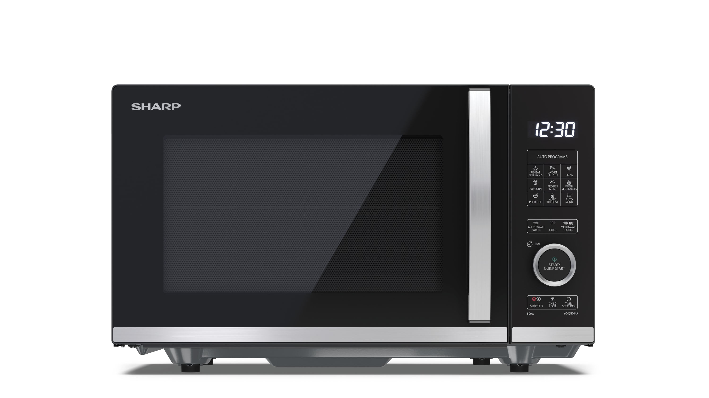 Sharp YC-QG204AE-B forno a microonde Superficie piana Microonde con grill 20 L 800 W Nero