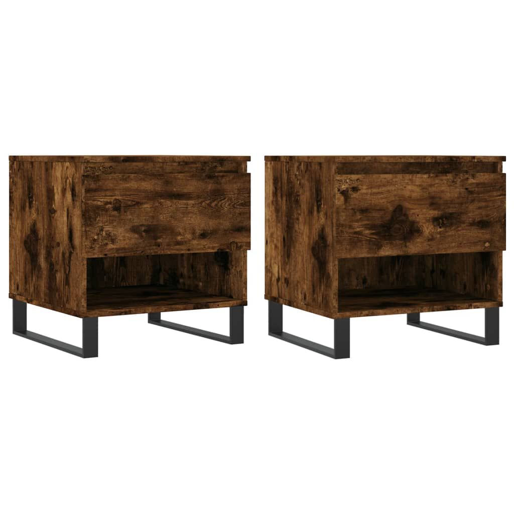 VidaXL Tavolini Salotto 2pz Rovere Fumo 50x46x50 cm Legno Multistrato VidaXL 830935 tavolino da caffè, comodino e consolle da soggiorno