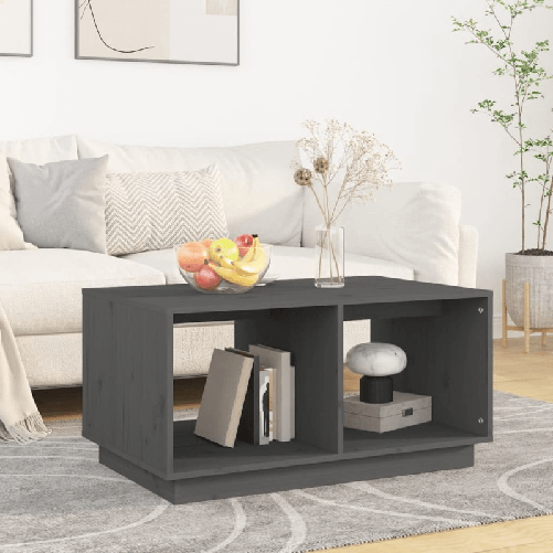VidaXL 814436 tavolino da caffè, comodino e consolle da soggiorno Tavolino da Salotto Grigio 80x50x40 cm Legno Massello di Pino