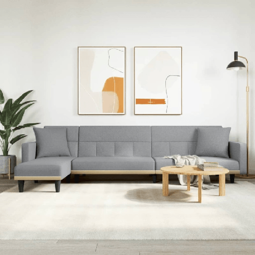 vidaXL Divano Letto a L Grigio Chiaro 275x140x70 cm in Tessuto