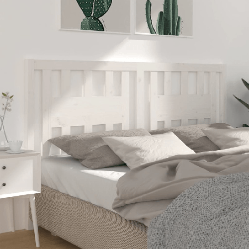 VidaXL Testiera per Letto Bianca 126x4x100cm in Legno Massello di Pino VidaXL 818661 testiera e pedana Bianco