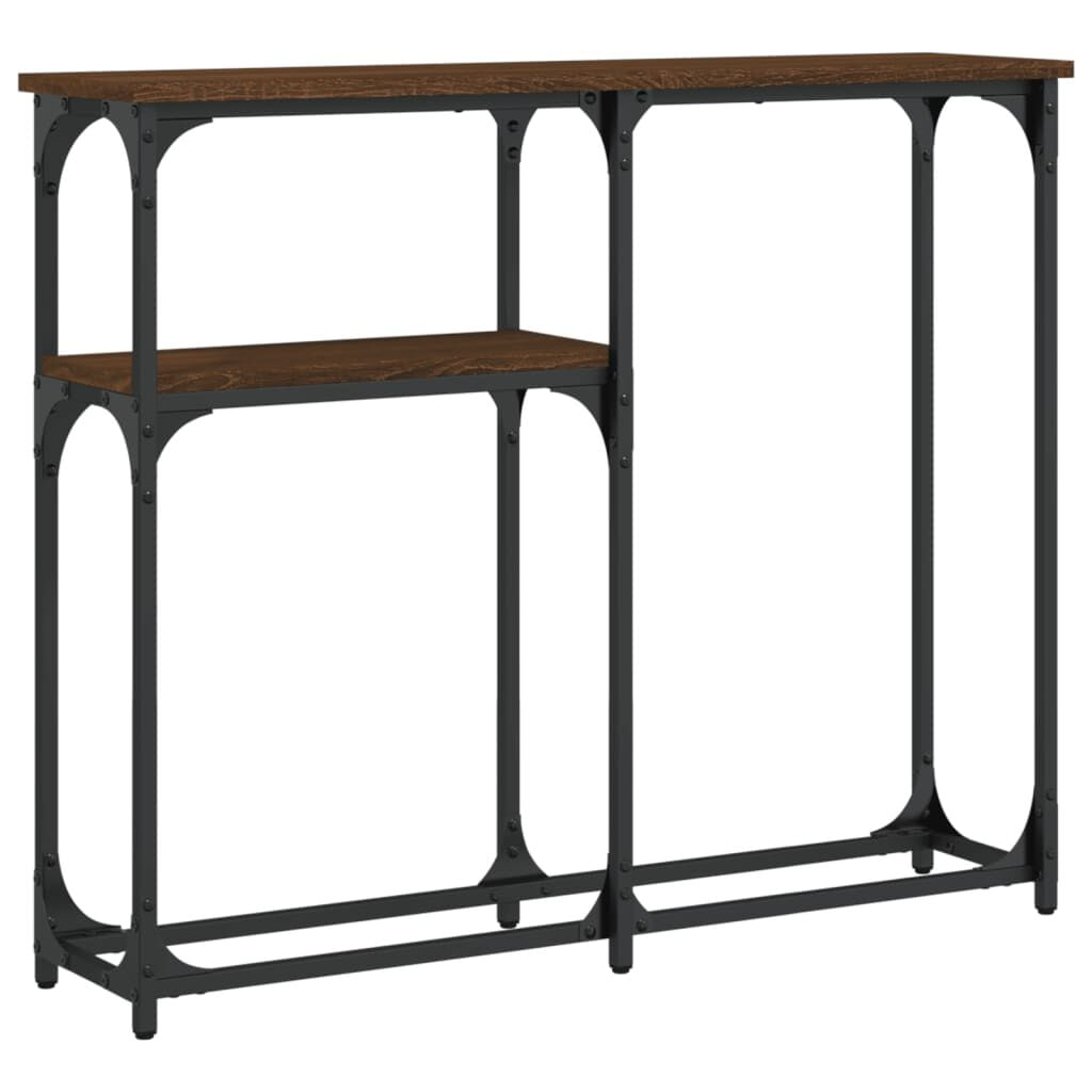 VidaXL Tavolo Consolle Rovere Marrone 90x22,5x75 cm Legno Multistrato VidaXL 834094 tavolino da caffè, comodino e consolle da soggiorno