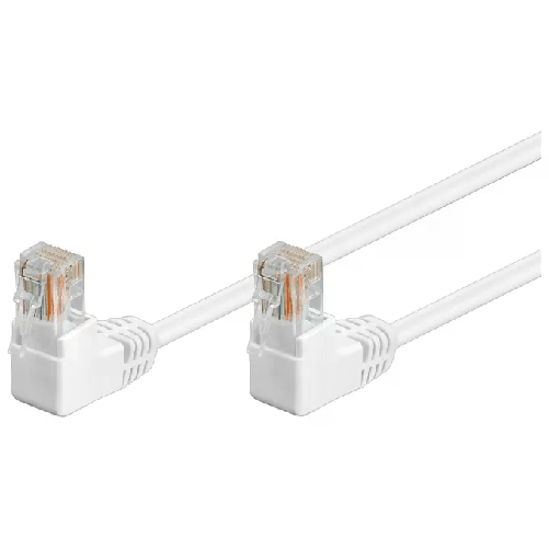 Link Wentronic cavo rete utp cat.5e connettori rj45 a 90 gradi mt 1 Goobay 96070 cavo di rete Bianco 1 m Cat5e U/UTP (UTP)