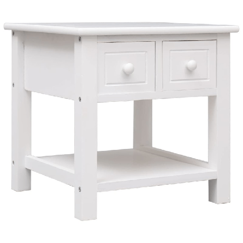VidaXL Tavolino Laterale Bianco 40x40x40 cm in Legno di Paulownia VidaXL 284070 tavolino da caffè, comodino e consolle da soggiorno