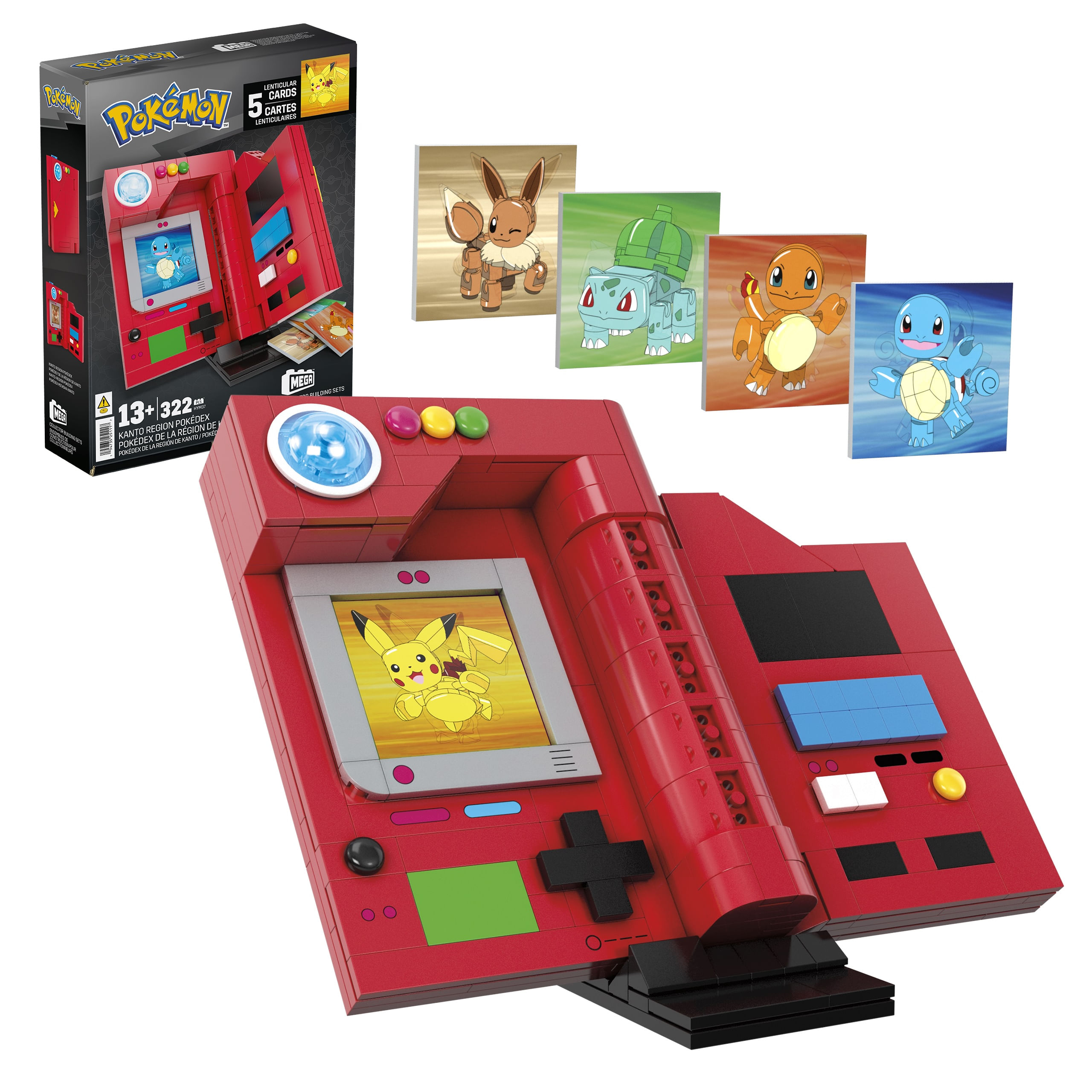 Megablocks Set di Costruzioni Megablocks MEGA-Pokémon-Pokédex of the Kanto region-322 pieces HYM37 MEGA Pokémon Pokedex