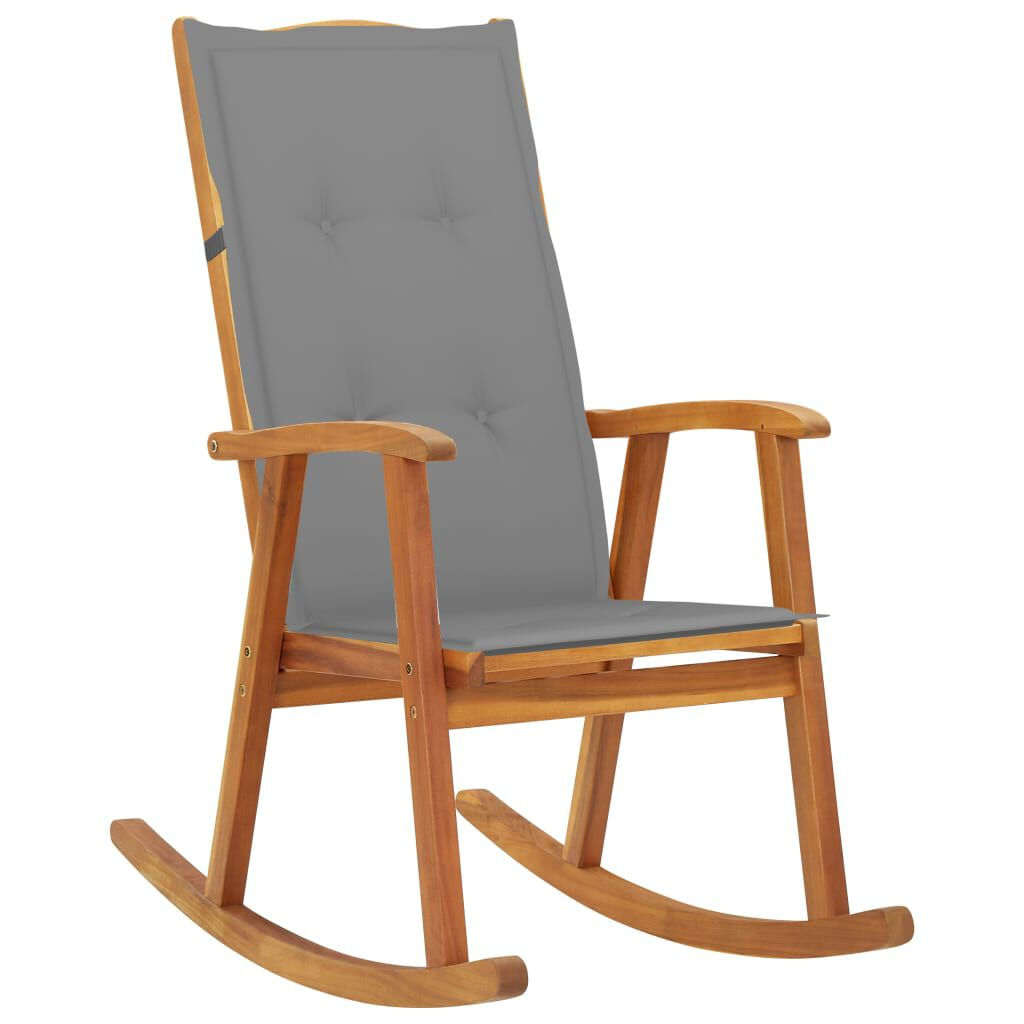VidaXL Sedia a Dondolo con Cuscini in Legno Massello di Acacia VidaXL 3064180 sedia da esterno