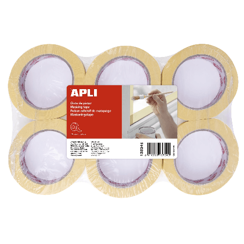 Nastro da pittore Apli 25 mm x 45 m - Adesivo ad alta resistenza - Facile da tagliare - Ideale per dipingere e decorare - Blu