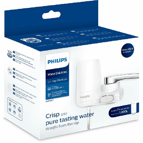 Philips AWP3703/10 Filtraggio acqua Filtro per l'acqua del rubinetto Bianco Filtro per il rubinetto Philips AWP3703
