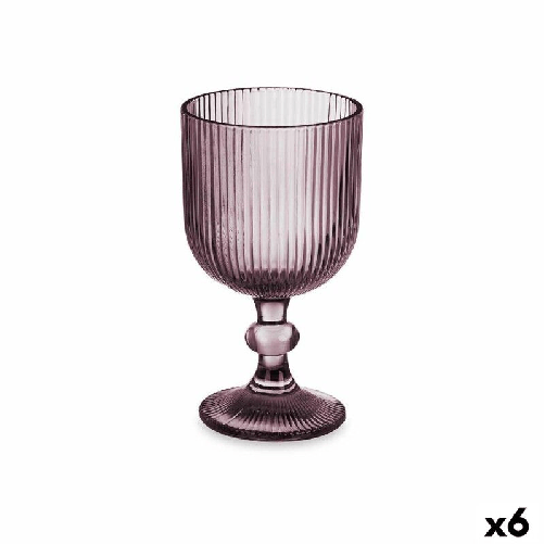 Calice per vino Righe Grigio Vetro 260 ml (6 Unità)