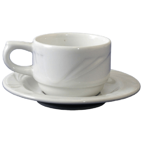 Lubiana 008-13 Confezione 6 Tazzine da Caffe' con Piattino Arcadia Bianco