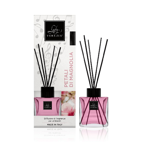 Lady Venezia Diffusore Ambiente "Cubo" con Bastoncini - Petali di Magnolia 100ml Lady Venezia Petali di Magnolia 100ml