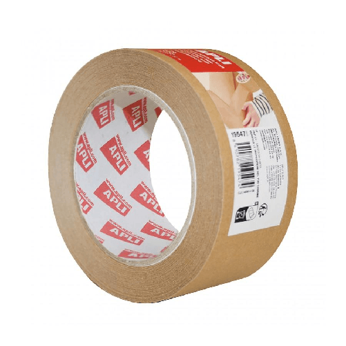 Apli Cinta Adhesiva Kraft 48mmx50m - Alta Adherencia - Respetuosa con el Medio Ambiente - Adhesivo de Caucho Natural - C
