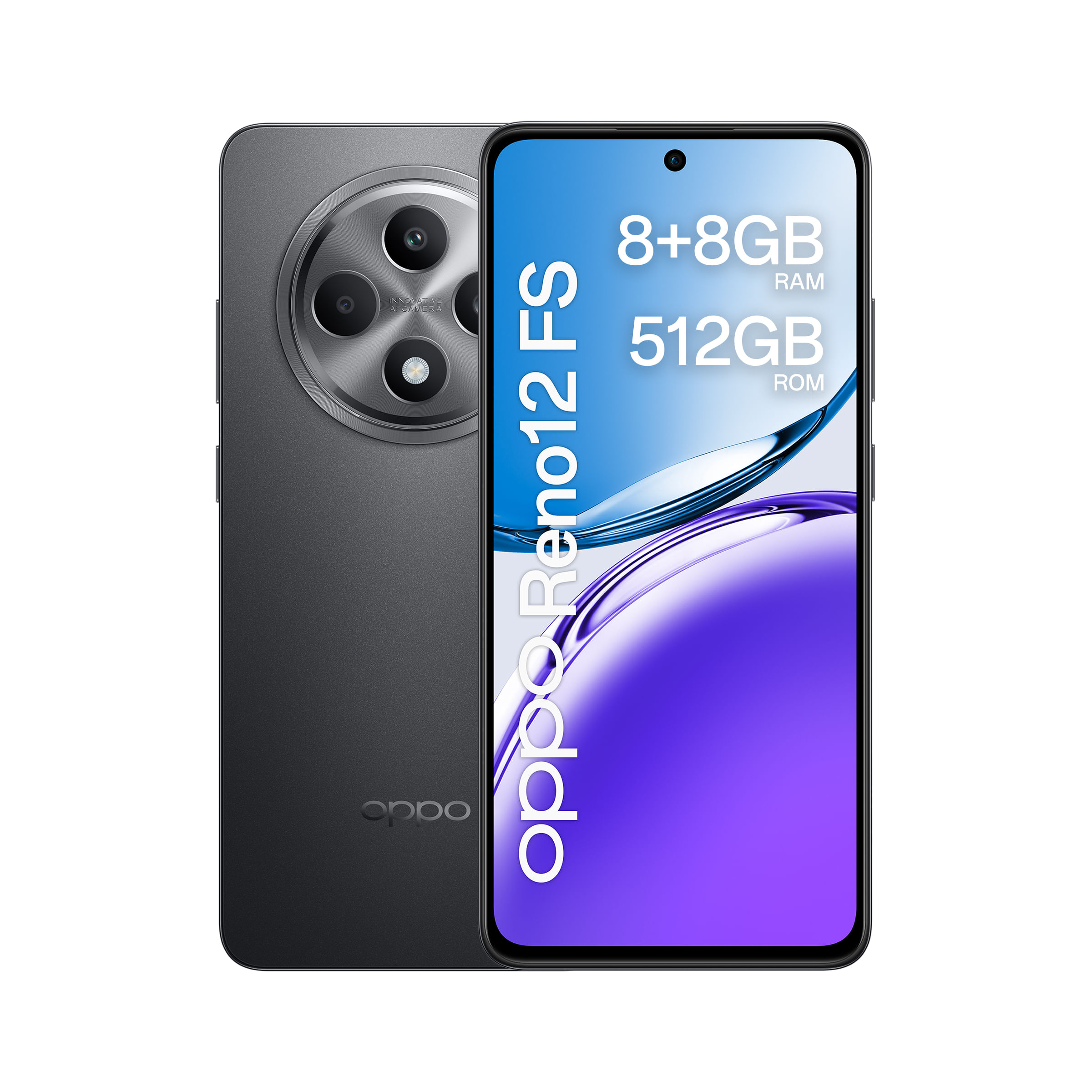OPPO Reno12 Fs 4G AI Smartphone, Tripla fotocamera 50+8+2MP, Selfie 32MP, Display 6.67” 120HZ AMOLED FHD+, 5000mAh, RAM 16 GB (8+8) + ROM 512GB, [Vers