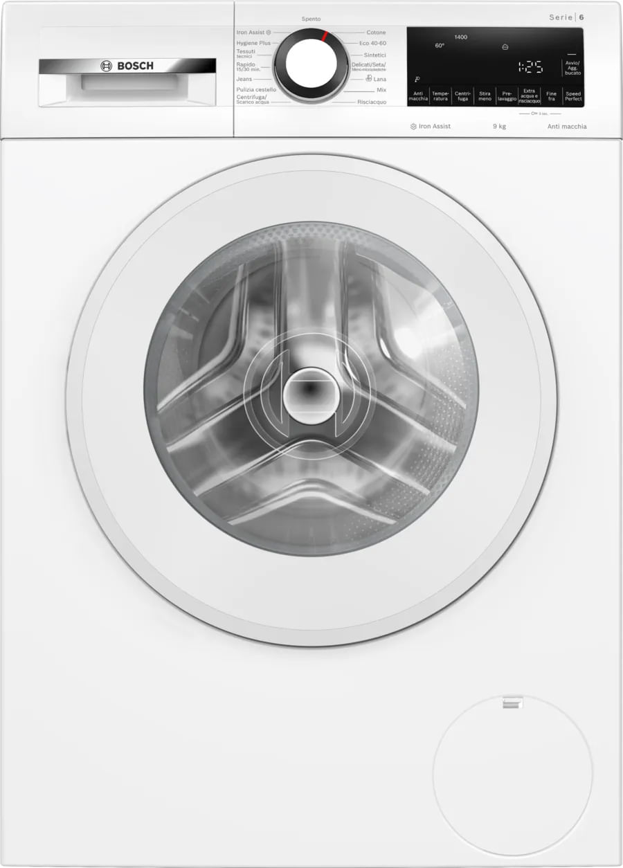 BOSCH serie 6 WGG244Z6IT Lavatrice a carica frontale 9Kg 1400 giri Classe A Iron Assist 845x598x588 bianco Bosch Serie 6 WGG244Z6IT lavatrice Caricame