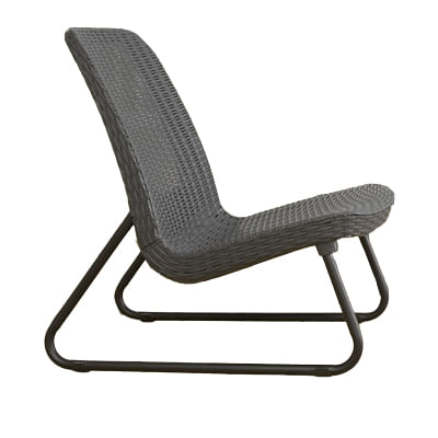 Keter Pidema:Set da giardino con tavolino e due poltrone in resina antiurto Allibert Rio Patio set mobili da esterno Nero, Grigio