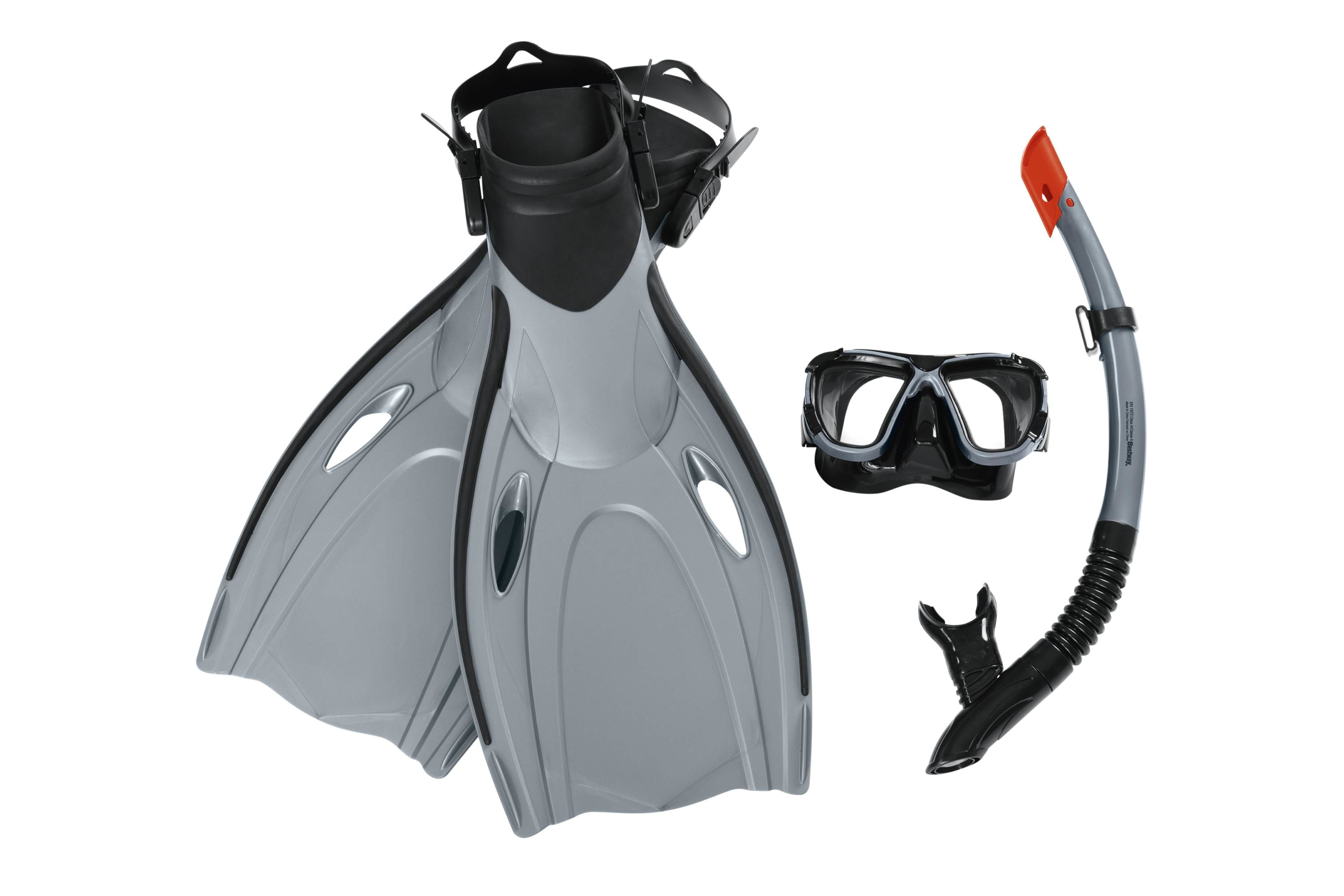 Bestway Set Maschera + Boccaglio + pinne 37,5/41 da Sub Snorkeling immersione Bestway Bestway 25044 maschera per immersioni Vetro temperato Colori ass