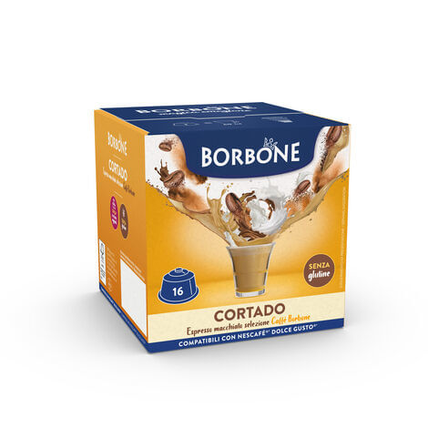 Caffè Borbone ESPRESSO MACCHIATO CAFFÈ BORBONE CORTADO - 16 CAPSULE COMPATIBILI DOLCE GUSTO da 6.3g Caffè Borbone DGCORTADO16 capsula e cialda da caff