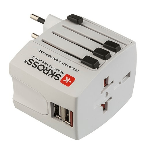 Poly Pool Adattatore da viaggio Poly Pool, modello PP2209, colore Bianco, per connessioni elettriche all'estero Poly Pool PP2209 Caricabatterie per di