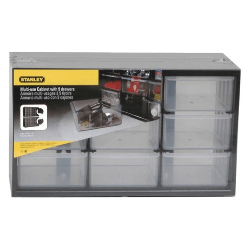 Stanley Porta minuteria Stanley, 9 Cassetti, modello 1 93 978, Nero e Trasparente Black & Decker Cassettiera 9 cassetti grandi