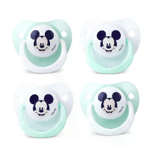 Stor Set 4 Succhietto ciucci per bambini in silicone senza BPA 0-6 m Disney gommotti Stor Anatomic pacifiers with case Ortodontico Silicone Colore acq