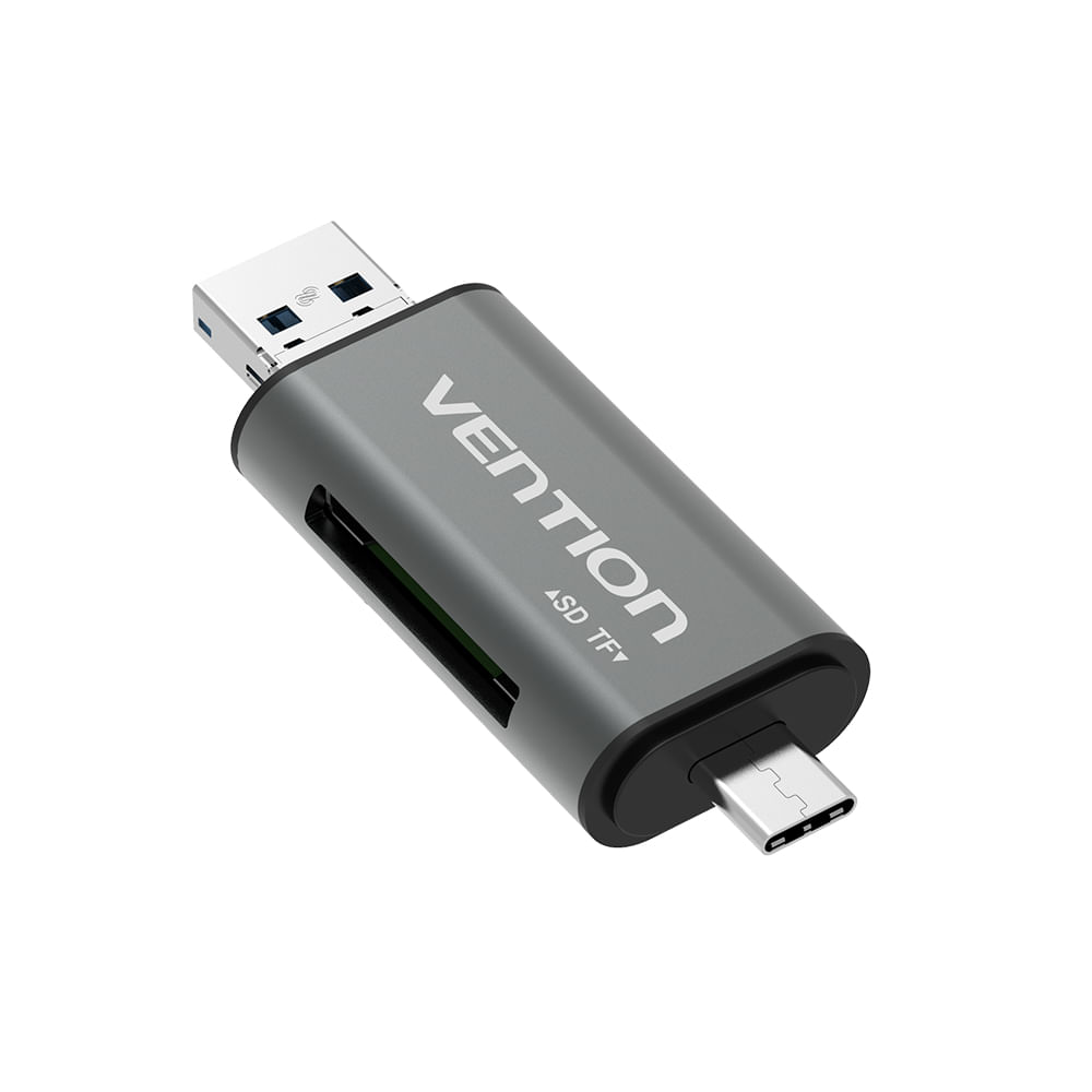 Vention CCJH0 lettore di schede USB Type-A/USB Type-C/Micro-USB Grigio