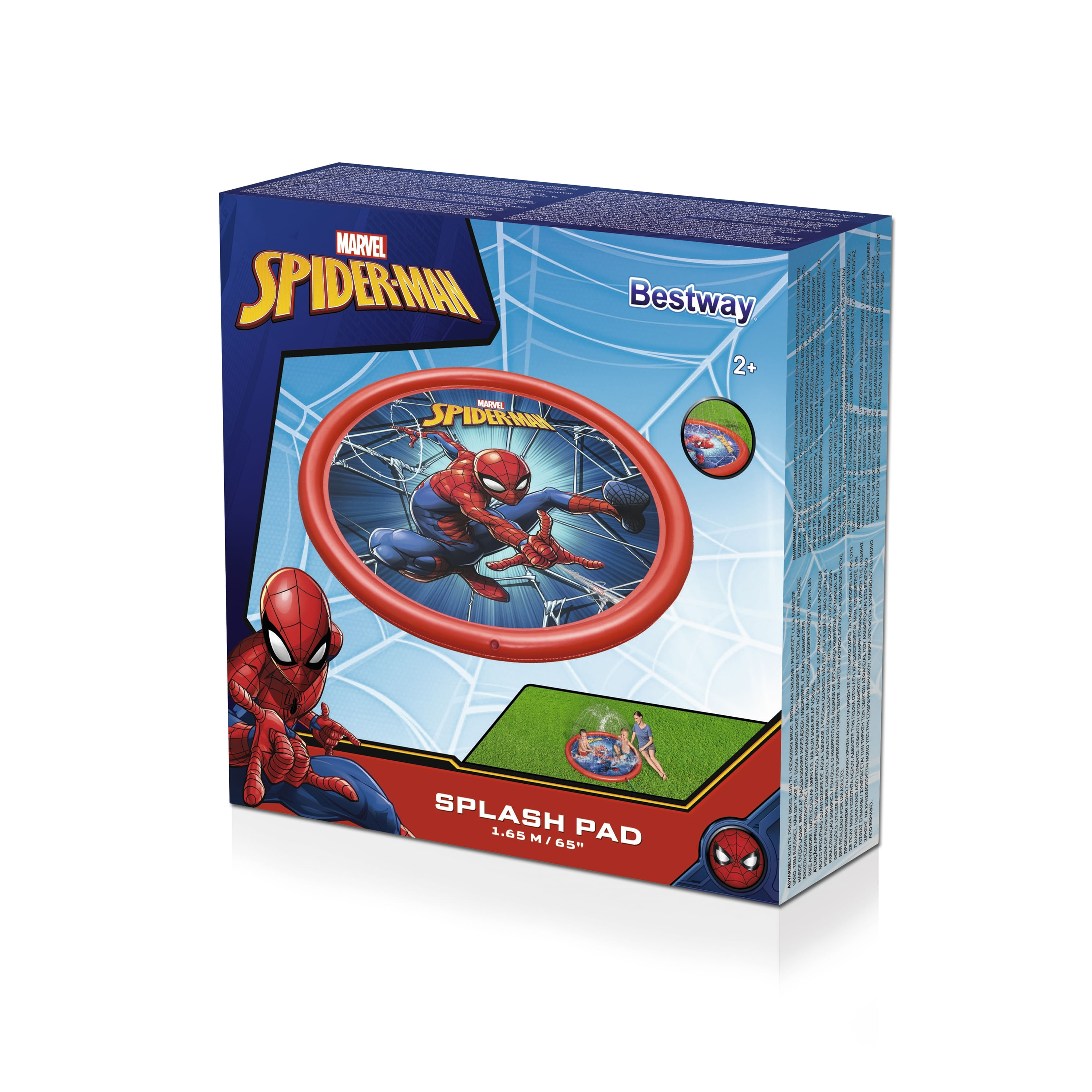 Bestway Tappetino Gioco D'Acqua per Bambini Splash Pad 165cm Piscina Spiderman giardino Bestway 98792 / 23 spruzzatore per giochi d'acqua