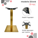 Base per tavolo in acciaio gold-ZStyle | base tavolo,gamba tavolino,piede centrale,metallo,catering bar ristoranti bistrot-basamento-interno/esterno
