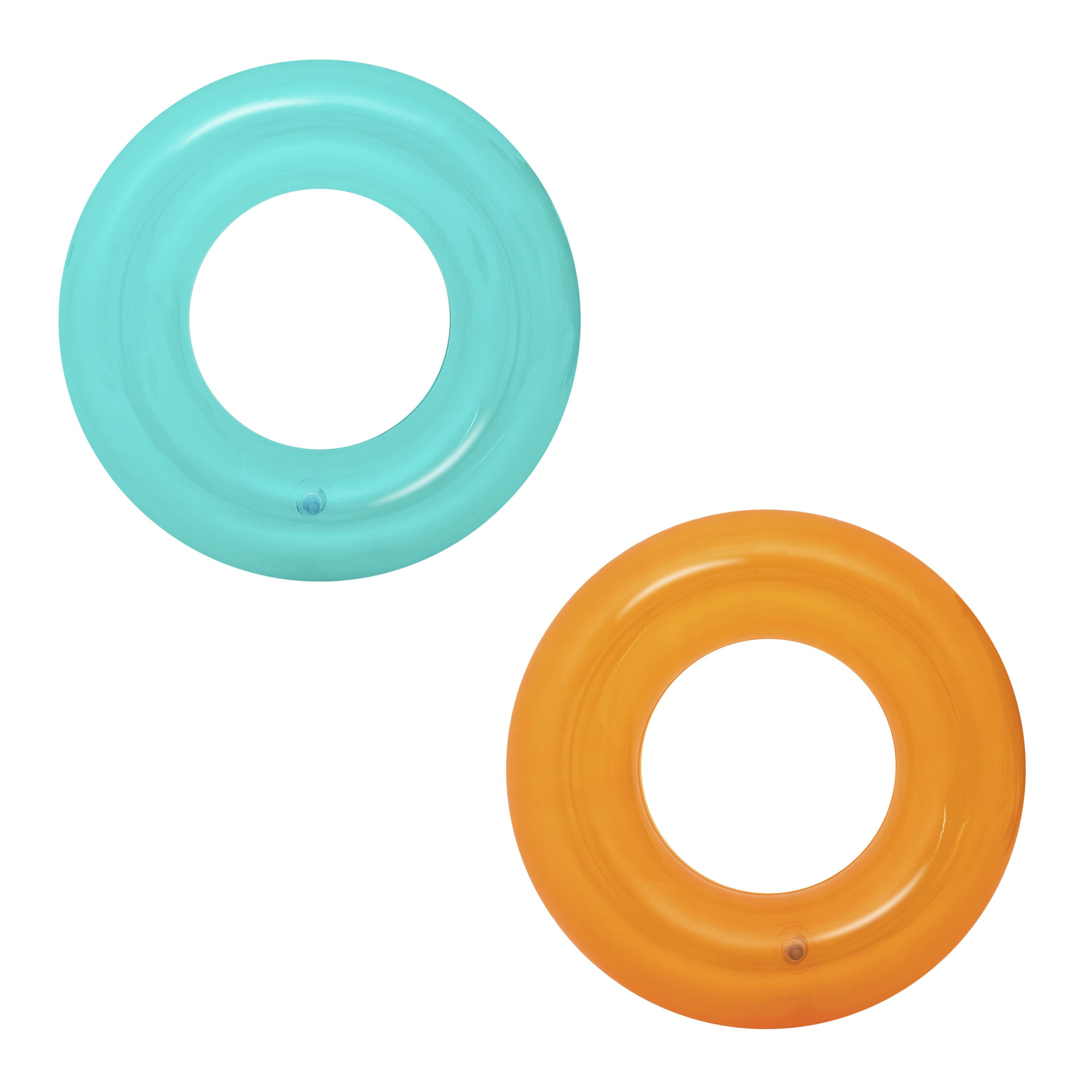 Bestway 36022 galleggiante da piscina e da spiaggia Blu, Verde, Rosa Monocromatico Vinile Salvagente Bestway Salvagente ciambella gonfiabile trasparen