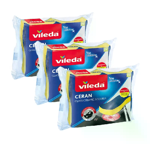 Vileda 36205 VILEDA CERAN Spugna per piani ad induzione vetroceramica cucina 6 pezzi Vileda Spugna Ceran