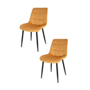 STOCK LINE Set sedie sala da pranzo ARIIS gambe in acciaio nero opaco, velluto
