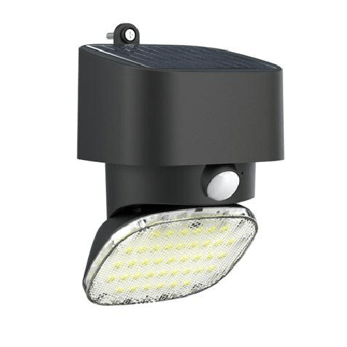 Faretto Solare Elbat 2000LM - Luce Fredda 6000K - Regolazione Verticale e Orizzontale - Pannello Solare 1W - IP65 - Colore Nero
