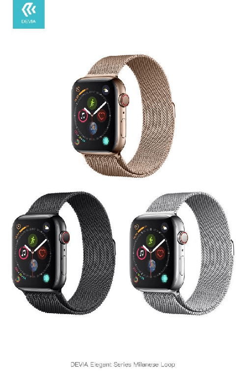 Cinturino per Apple Watch 4 serie 44mm Maglia Milano Gold