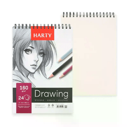 Sketchbook A4 album per schizzi da Disegno 6PZ da 24 fogli 160gm Spiralato