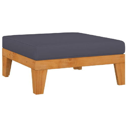 VidaXL Poggiapiedi Modulare Cuscino Grigio Scuro in Massello d'Acacia VidaXL 312153 panca da esterno Legno di acacia